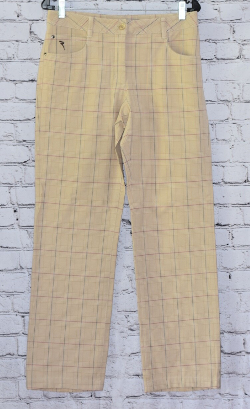 CHERVO Sport Performance Women's Golf Khaki Pinstripe Slim Fit Trouser Pants